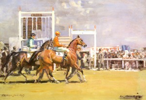 Going Out at Epsom, Sir Alfred James Munnings (1878-1959)